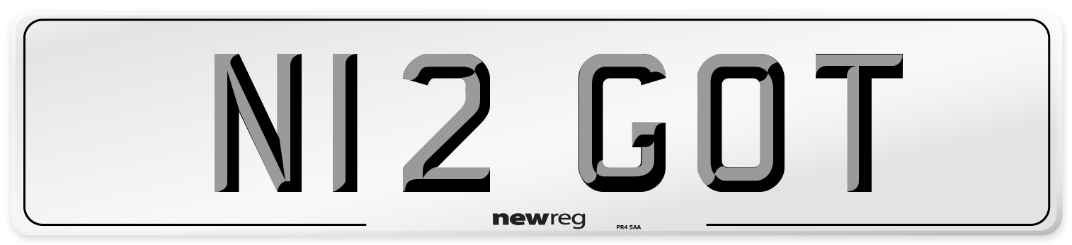 N12 GOT Number Plate from New Reg